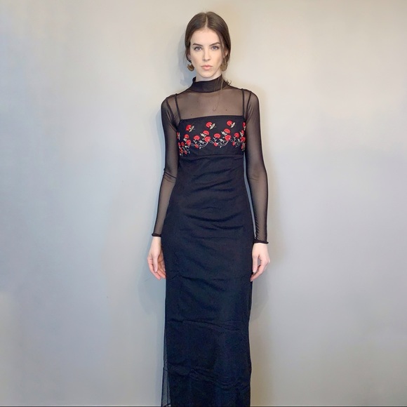 Vintage Dresses & Skirts - 2000s Y2K mesh maxi dress